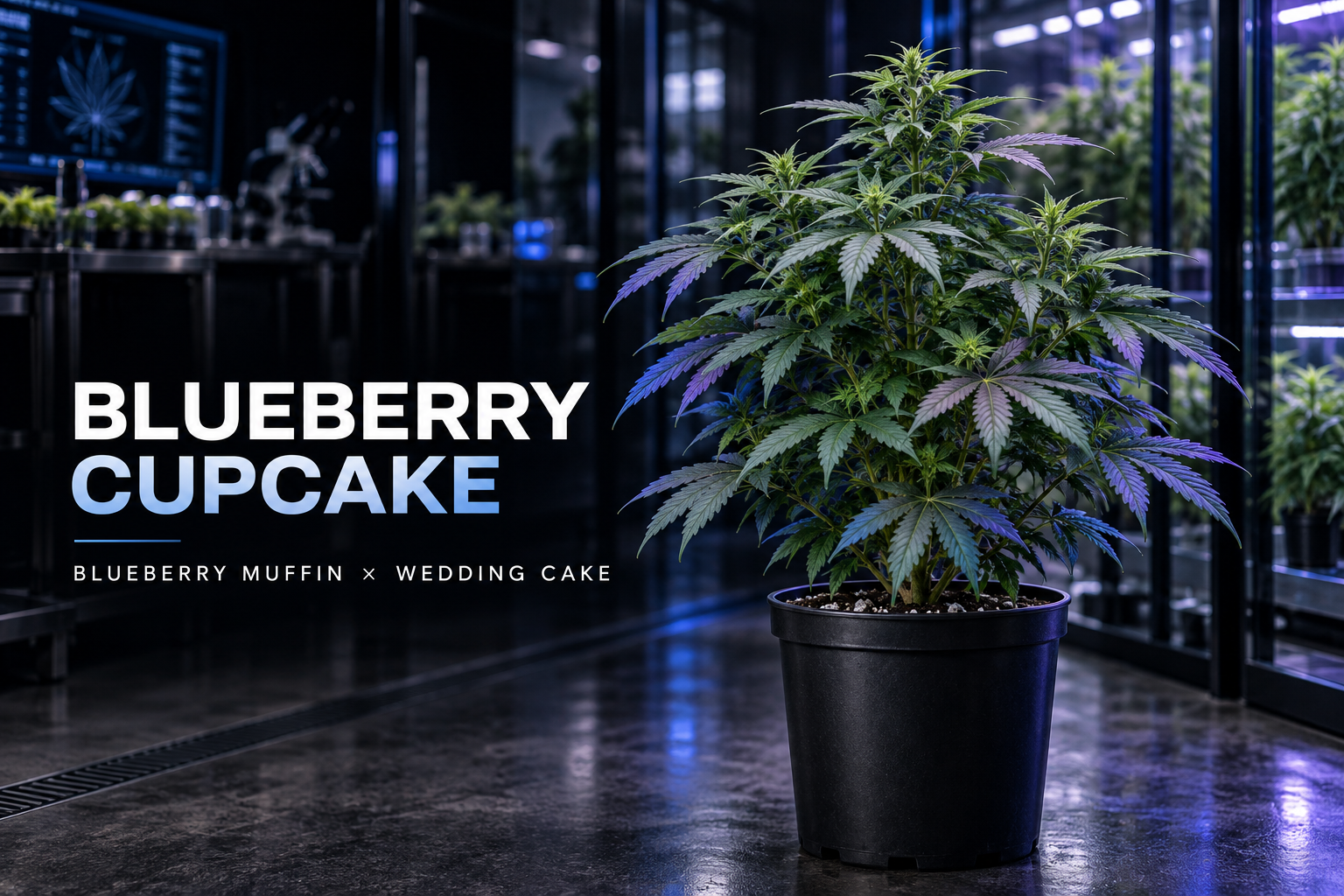 Blueberry-Cupcake-Cannabispflanze von Flowery Field im modernen Vermehrungslabor